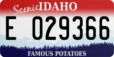 ID license plate E029366