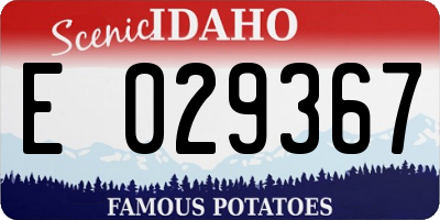 ID license plate E029367