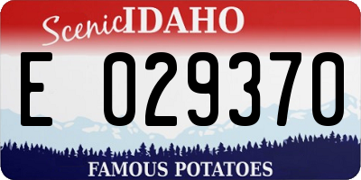 ID license plate E029370