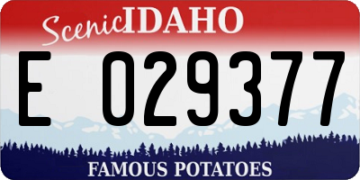 ID license plate E029377