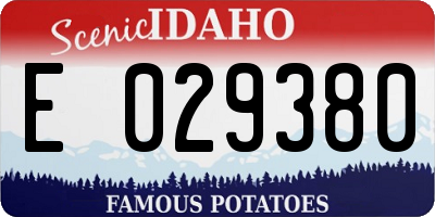 ID license plate E029380