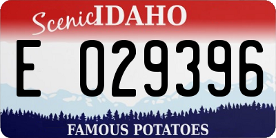 ID license plate E029396
