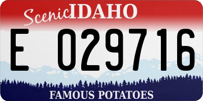 ID license plate E029716