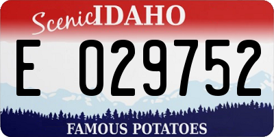 ID license plate E029752
