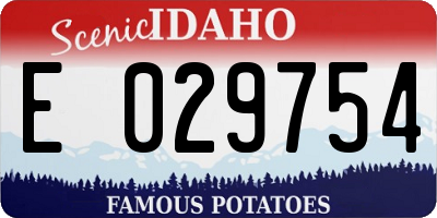 ID license plate E029754