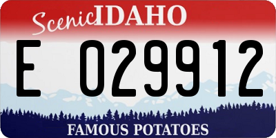 ID license plate E029912