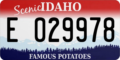 ID license plate E029978