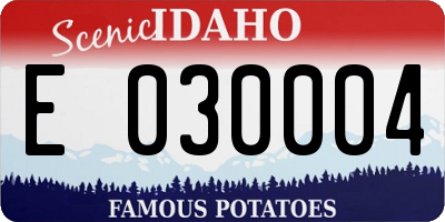 ID license plate E030004