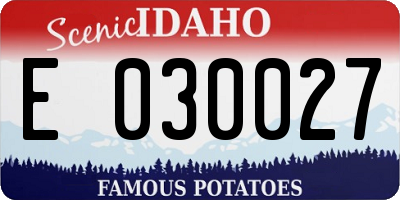 ID license plate E030027