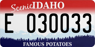 ID license plate E030033