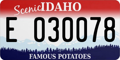 ID license plate E030078