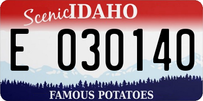 ID license plate E030140