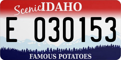 ID license plate E030153