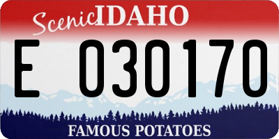 ID license plate E030170