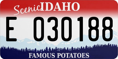 ID license plate E030188