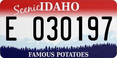 ID license plate E030197