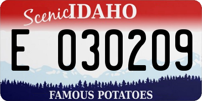ID license plate E030209