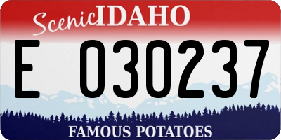 ID license plate E030237