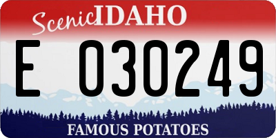 ID license plate E030249