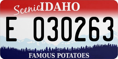 ID license plate E030263