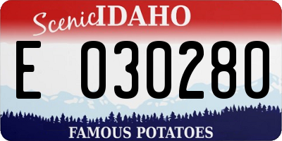ID license plate E030280