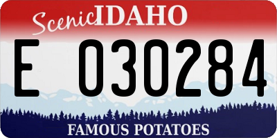 ID license plate E030284
