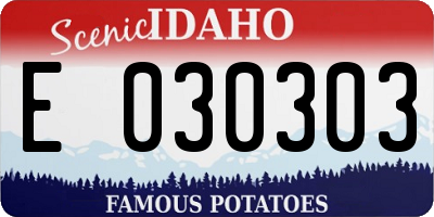 ID license plate E030303