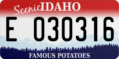 ID license plate E030316