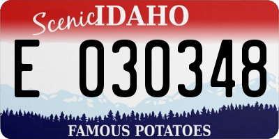 ID license plate E030348