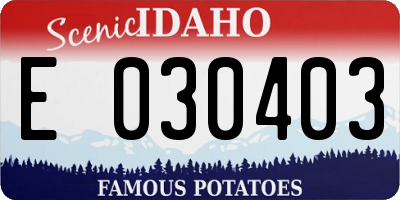 ID license plate E030403