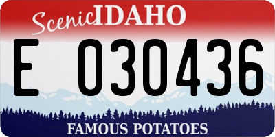 ID license plate E030436