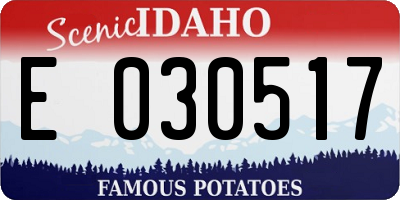 ID license plate E030517
