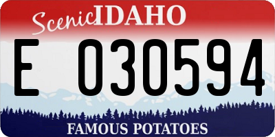 ID license plate E030594