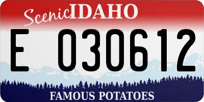 ID license plate E030612