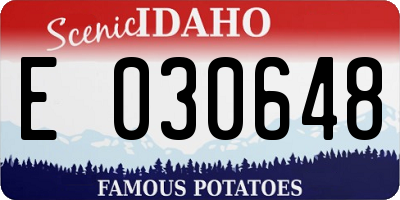 ID license plate E030648