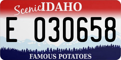 ID license plate E030658