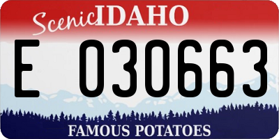 ID license plate E030663