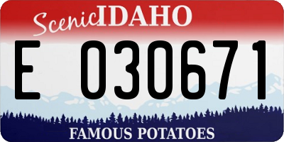 ID license plate E030671