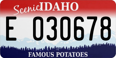 ID license plate E030678