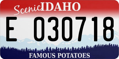 ID license plate E030718