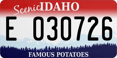 ID license plate E030726