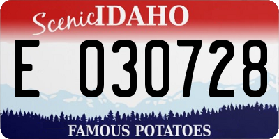ID license plate E030728