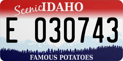 ID license plate E030743