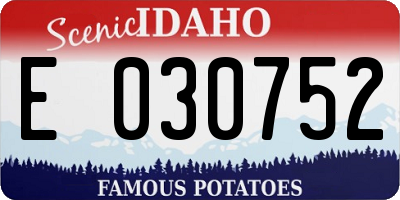 ID license plate E030752