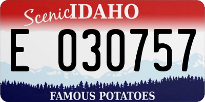 ID license plate E030757