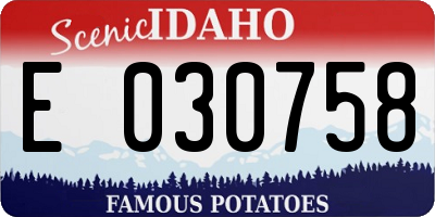 ID license plate E030758