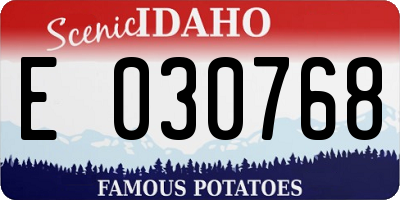 ID license plate E030768