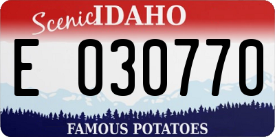 ID license plate E030770