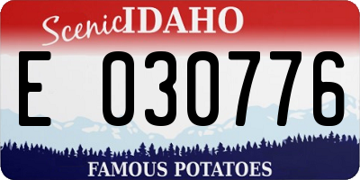 ID license plate E030776