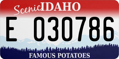 ID license plate E030786